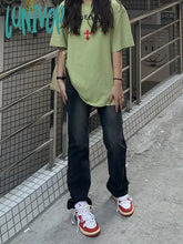 Lunivop Woman Cottage Core Jeans Baddie Style Denim Aesthetics Pants Japanese Fashion Kpop Grunge